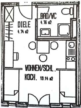 Foto - Wohnung zum Mieten in Freiburg 500,00 € 28 m²