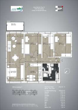 Foto - Wohnung zum Mieten in Strausberg 1.360,00 € 105 m²