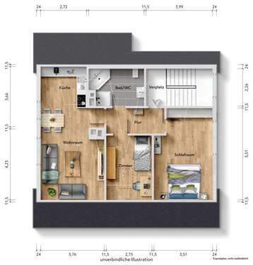 Foto - Wohnung zum Kaufen in Backnang 185.000,00 € 56.33 m²