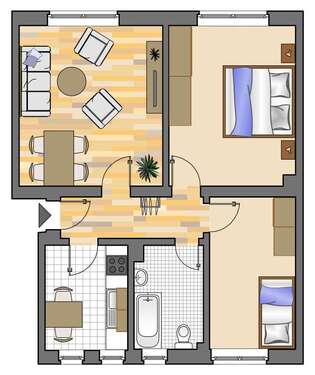 Foto - Wohnung zum Mieten in Herten 519,00 € 59.58 m²