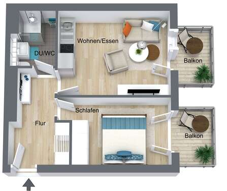 Foto - Wohnung zum Kaufen in Freiburg 305.000,00 € 40 m²