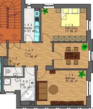 Foto - Wohnung zum Mieten in Leipzig 950,00 € 75.78 m²
