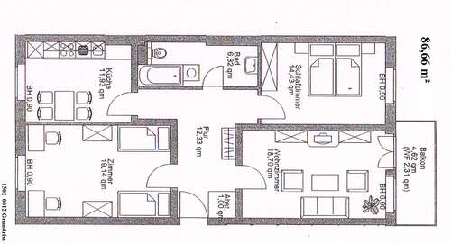 Foto - Wohnung zum Mieten in Zossen 780,00 € 86.66 m²
