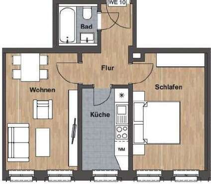 Foto - Wohnung zum Mieten in Leipzig 539,00 € 44.95 m²