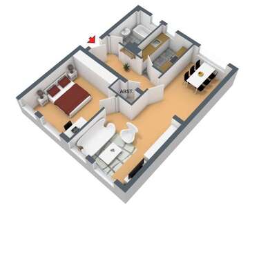 Foto - Wohnung zum Mieten in Düsseldorf 598,00 € 49.89 m²