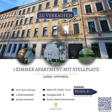 Foto - Wohnung zum Kaufen in Leipzig Stötteritz 89.000,00 € 36.88 m²