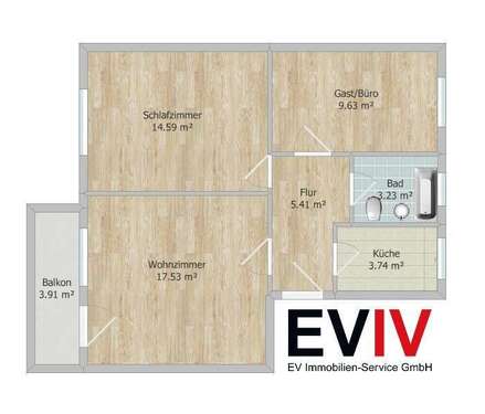 Foto - Wohnung zum Mieten in Norden 480,00 € 54.78 m²