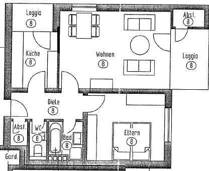 Foto - Wohnung zum Mieten in Bocholt 590,00 € 60 m²