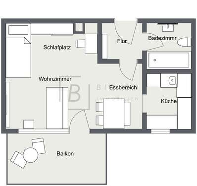Foto - Wohnung zum Kaufen in Senden 145.000,00 € 36.4 m²