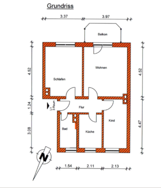 Foto - Wohnung zum Mieten in Magdeburg 445,00 € 59.41 m²
