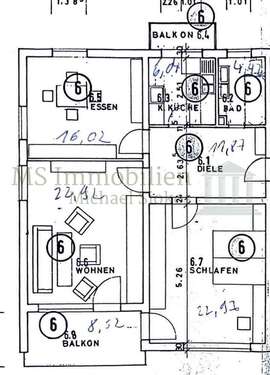 Foto - Wohnung zum Mieten in Lampertheim 950,00 € 90 m²