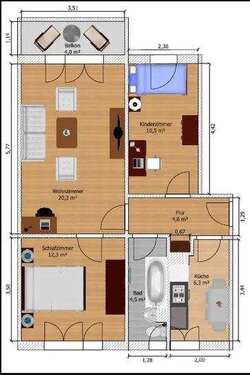 Foto - Wohnung zum Mieten in Reichenbach 340,00 € 60 m²