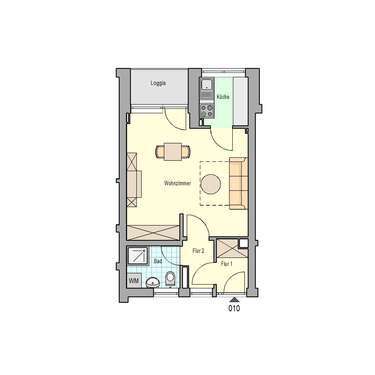 Foto - Wohnung zum Mieten in Nürnberg 354,71 € 36.38 m²