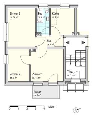 Foto - Wohnung zum Mieten in Oldenburg 452,00 € 54.73 m²