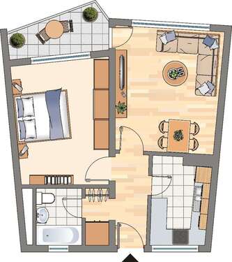 Foto - Wohnung zum Mieten in Dortmund 429,00 € 50 m²