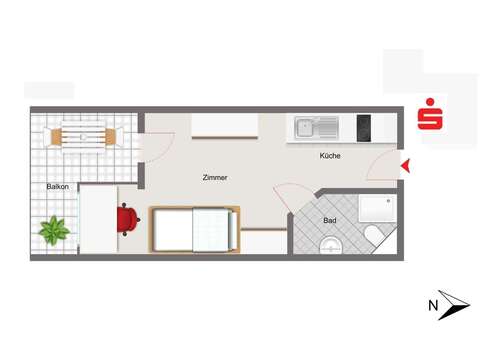 Foto - Wohnung zum Kaufen in Regensburg 125.000,00 € 20 m²
