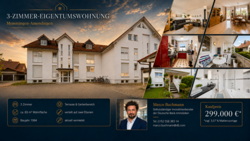 Foto - Wohnung zum Kaufen in Memmingen 299.000,00 € 83 m²