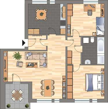 Foto - Wohnung zum Mieten in Wilhelmshaven 559,00 € 86.65 m²