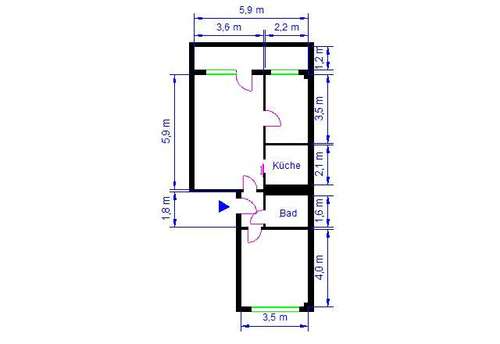 Foto - Wohnung zum Mieten in Magdeburg 352,36 € 55.93 m²