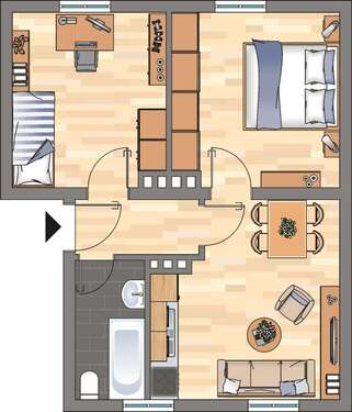 Foto - Wohnung zum Mieten in Wilhelmshaven 359,00 € 48.53 m²