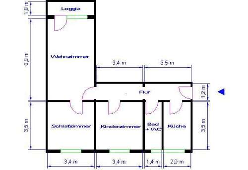 Foto - Wohnung zum Mieten in Magdeburg 368,59 € 65.82 m²