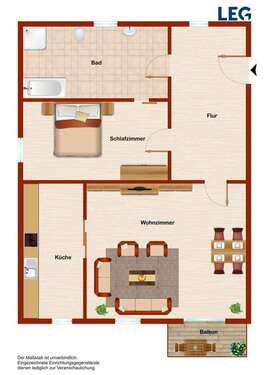 Foto - Wohnung zum Mieten in Minden 509,00 € 54.1 m²