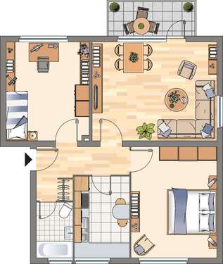 Foto - Wohnung zum Mieten in Flensburg 639,00 € 66.35 m²