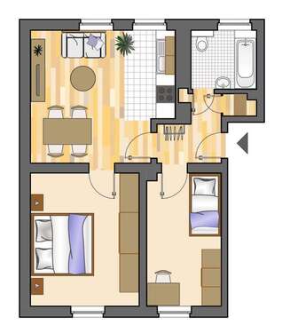 Foto - Wohnung zum Mieten in Gelsenkirchen 349,00 € 50.24 m²