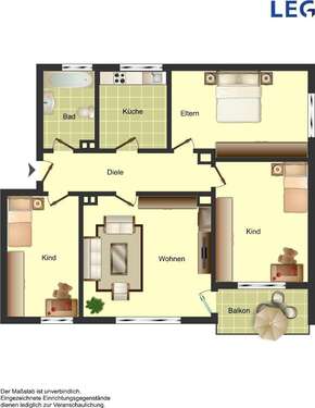 Foto - Wohnung zum Mieten in Ibbenbüren 589,00 € 79.38 m²