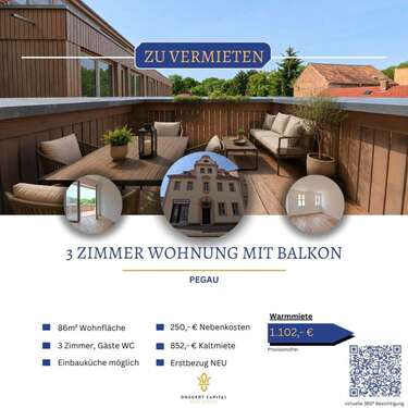 Foto - Wohnung zum Mieten in Pegau 852,00 € 85.7 m²