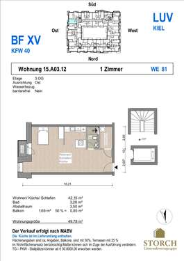 Foto - Wohnung zum Kaufen in Kiel 283.318,00 € 49.78 m²