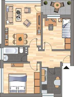 Foto - Wohnung zum Mieten in Wilhelmshaven 479,00 € 65.35 m²