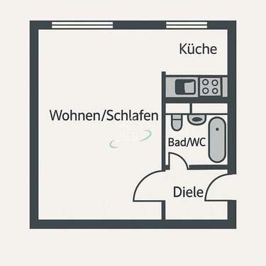 Foto - Wohnung zum Kaufen in Leipzig 92.000,00 € 31.99 m²
