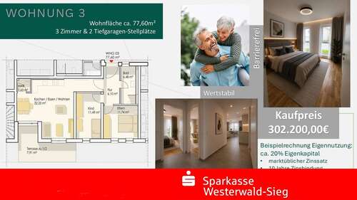 Foto - Wohnung zum Kaufen in Ransbach-Baumbach 302.200,00 € 77.6 m²