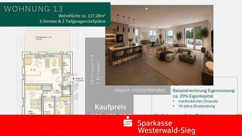 Foto - Wohnung zum Kaufen in Ransbach-Baumbach 460.480,00 € 117.28 m²