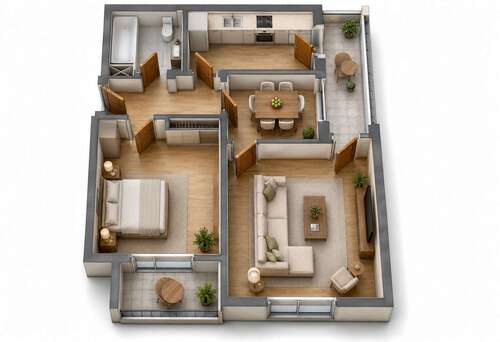 Foto - Wohnung zum Mieten in Konz 730,00 € 70 m²