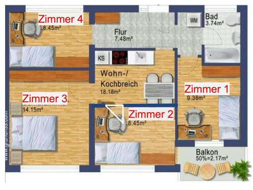 Foto - WG-Zimmer in München 890,00 € 10 m²
