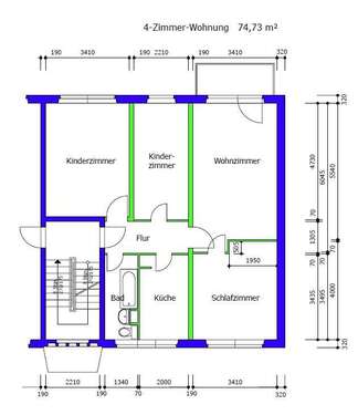 Foto - Wohnung zum Mieten in Suhl 497,74 € 74.73 m²