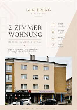 Foto - Wohnung zum Mieten in Düsseldorf 1.120,00 € 66 m²