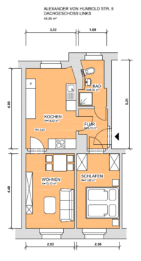 Foto - Wohnung zum Mieten in Werdau 252,00 € 50.36 m²