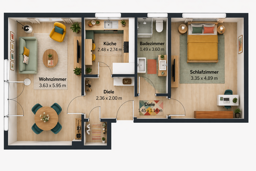 Foto - Wohnung zum Kaufen in Hamburg 435.000,00 € 58.5 m²