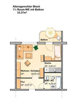 Foto - Wohnung zum Mieten in Werdau 167,00 € 33.37 m²