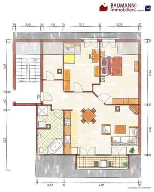 Foto - Wohnung zum Kaufen in Karlsruhe 325.000,00 € 81.26 m²