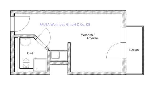 Foto - Wohnung zum Mieten in Bonn 360,00 € 20.39 m²