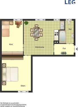 Foto - Wohnung zum Mieten in Duisburg 469,00 € 50.9 m²