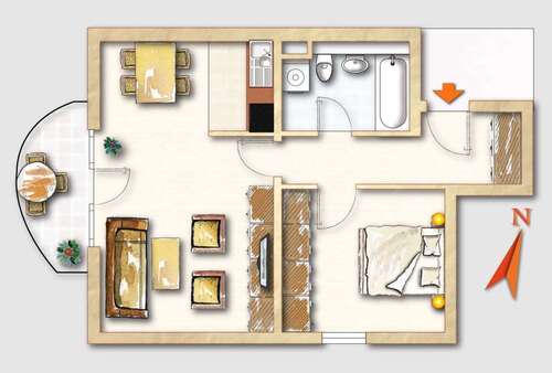 Foto - Wohnung zum Kaufen in Darmstadt 110.000,00 € 48.86 m²