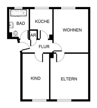 Foto - Wohnung zum Mieten in Gelsenkirchen 379,00 € 50.99 m²