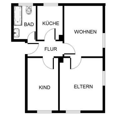 Foto - Wohnung zum Mieten in Gelsenkirchen 399,00 € 52.96 m²