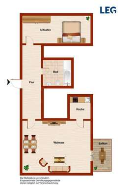Foto - Wohnung zum Mieten in Herford 429,00 € 42.7 m²