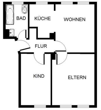 Foto - Wohnung zum Mieten in Gelsenkirchen 399,00 € 51.49 m²